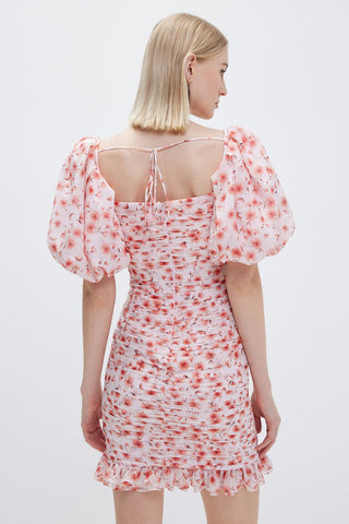 Silk Floral Fitted Dress