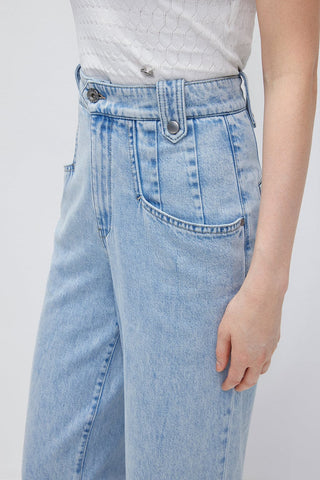 High Waist Wide Leg Cotton Denim Jeans