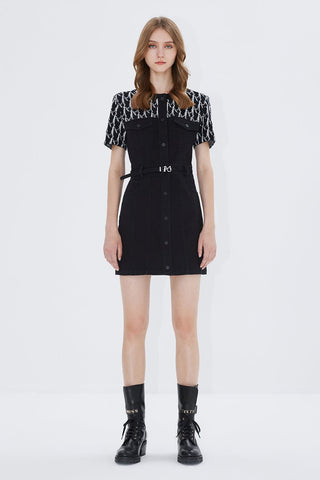 Belted Denim Midi Dress