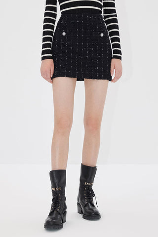 Tweed Wool-Blend Skirt