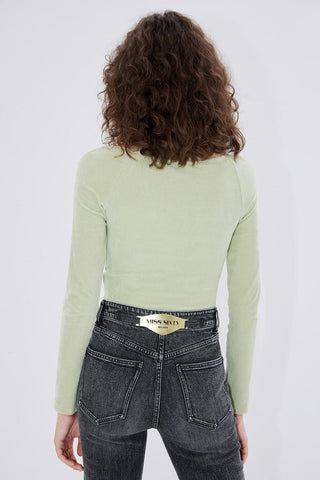 Cut Out Slim-Fit Long Sleeves T-Shirt