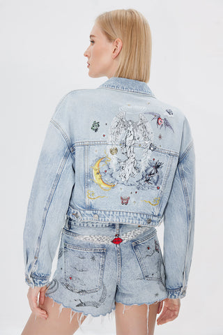 Angel Collection Cropped Denim Jacket