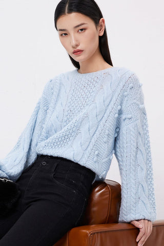 Crew Neck Twist Sweater
