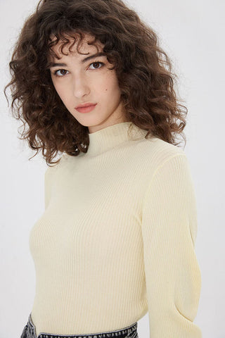 Turtleneck Slim-Fit Knit Wear